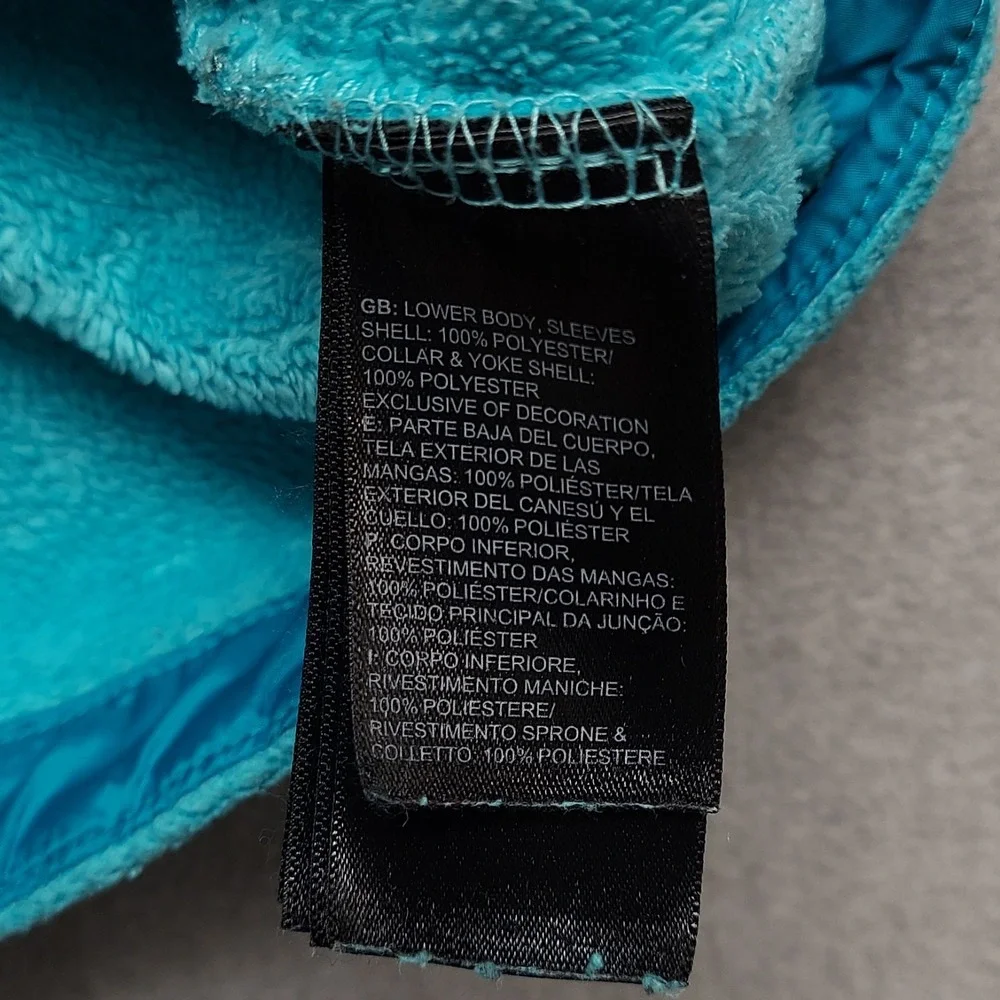 The North Face Jacket Girls 7/8 Fleece Zip Outdoor Turquoise Kids Activewear
